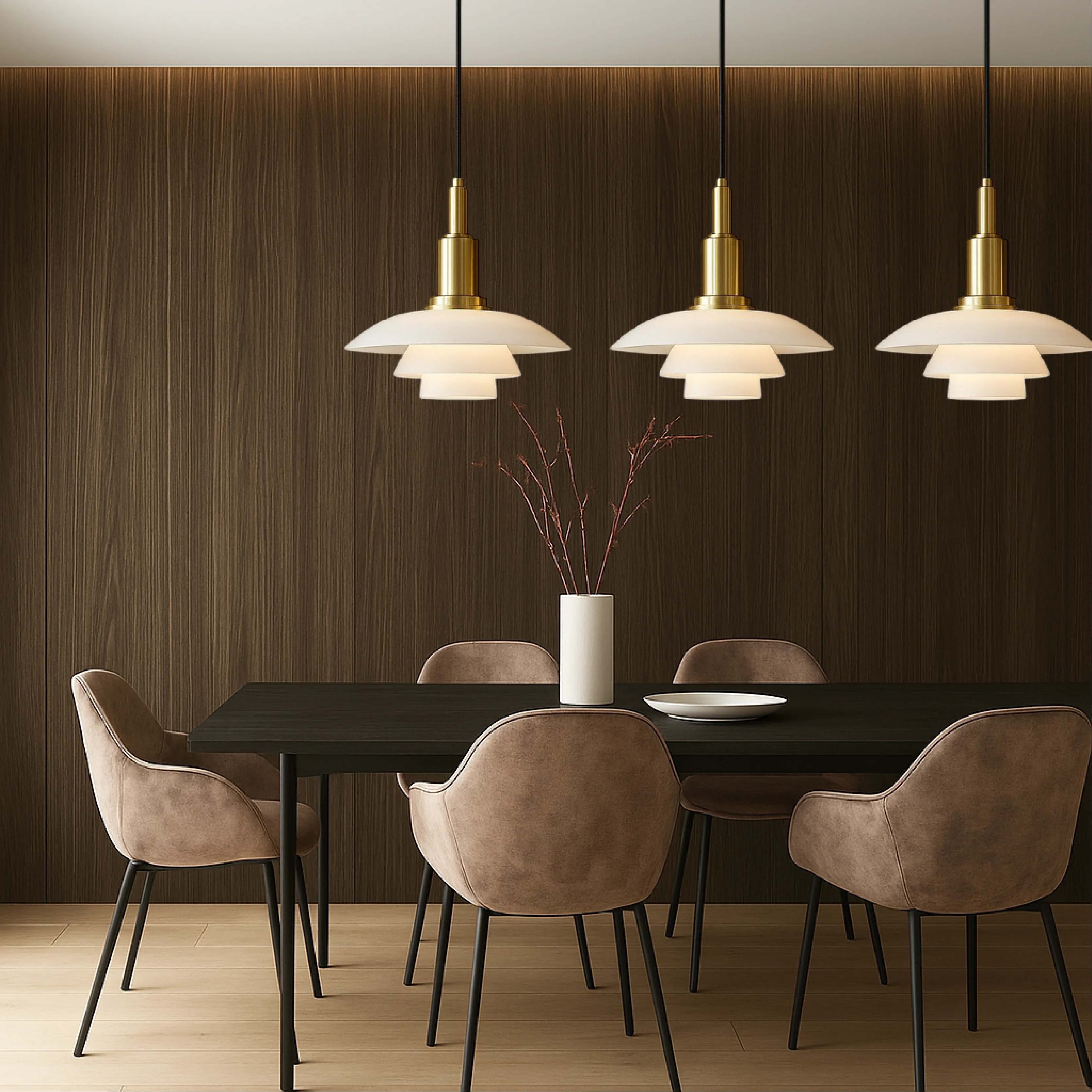 2/3 Head Danish Designer Pendant Light - Image 5