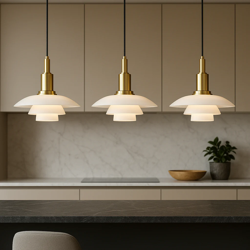 2/3 Head Danish Designer Pendant Light - Image 7