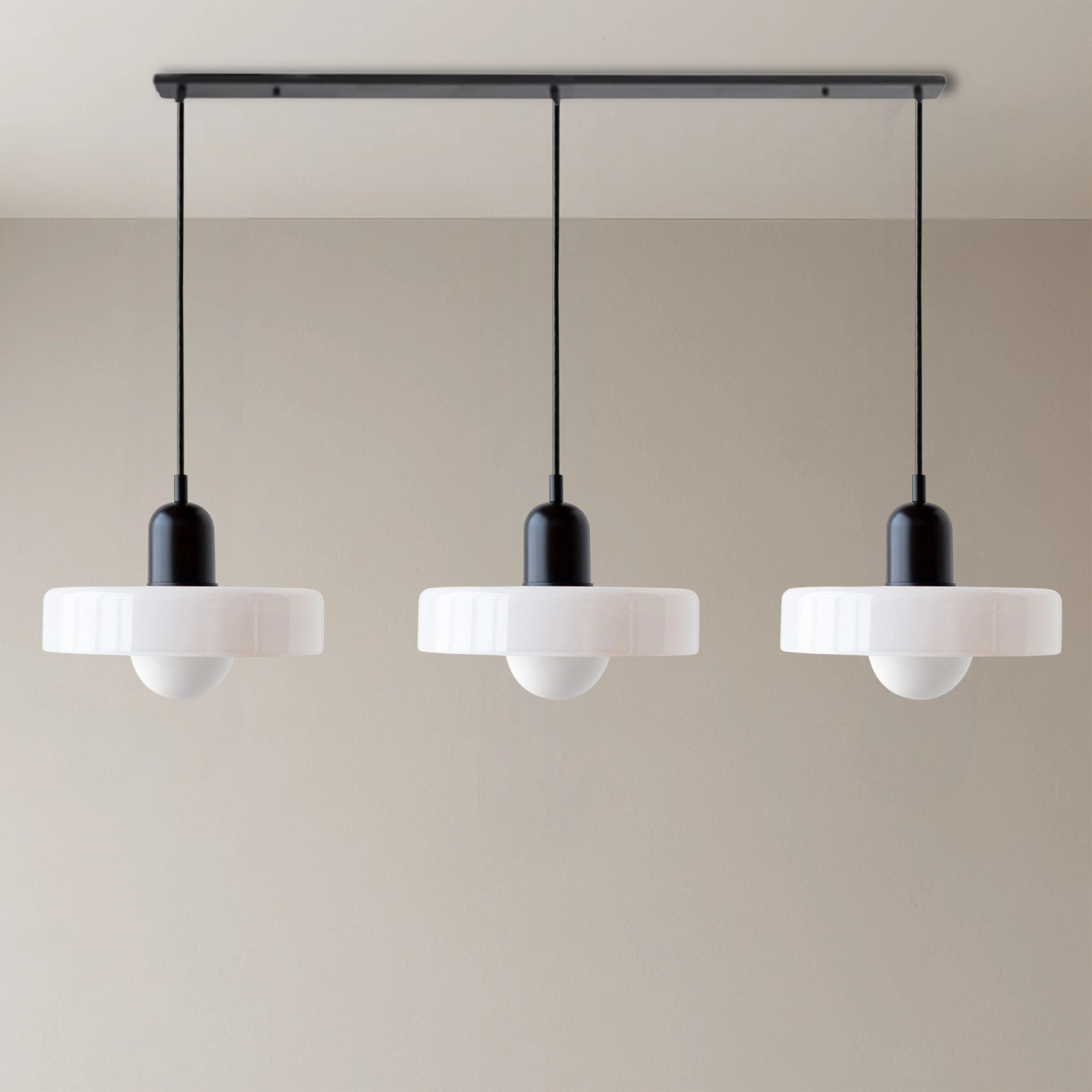 3-Head Bauhaus Colored Glass Pendant Light - Image 20