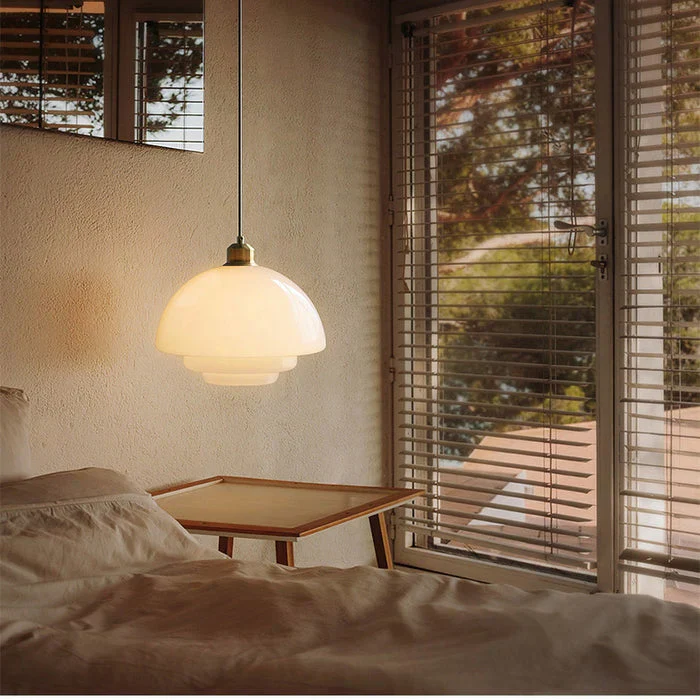 Milky White Glass Pendant Light - Image 3