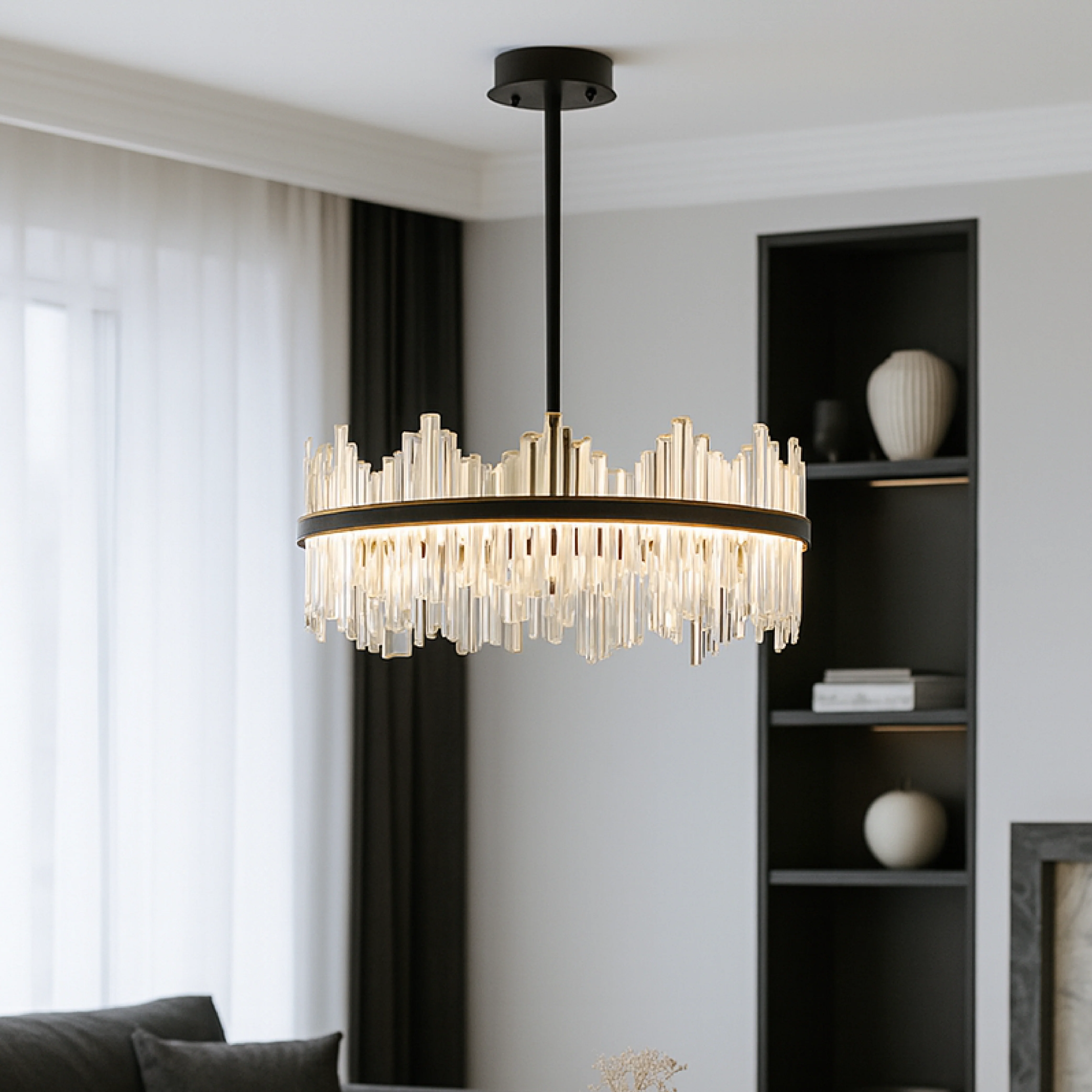 Terri Crystal Black Chandelier - Image 4